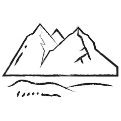 Obraz premium Hand drawn rock mountain icon