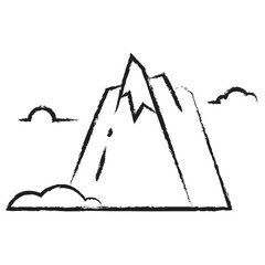 Hand drawn Stratovolcano icon