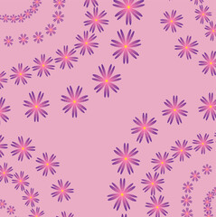 Vector abstract pattern in the form of small flowers on a delicate pink background
