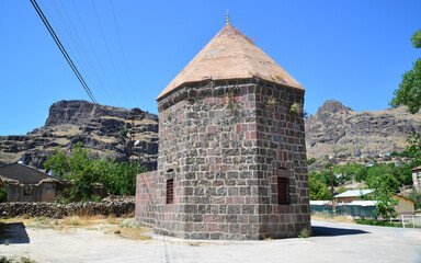 Fototapeta na wymiar Located in Mazgirt, Turkey, the Elti Hatun Mosque and Tomb was built in 1257.