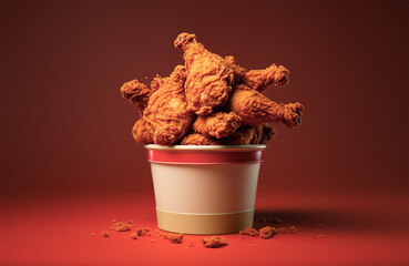 Crispy fried chicken image with bucket