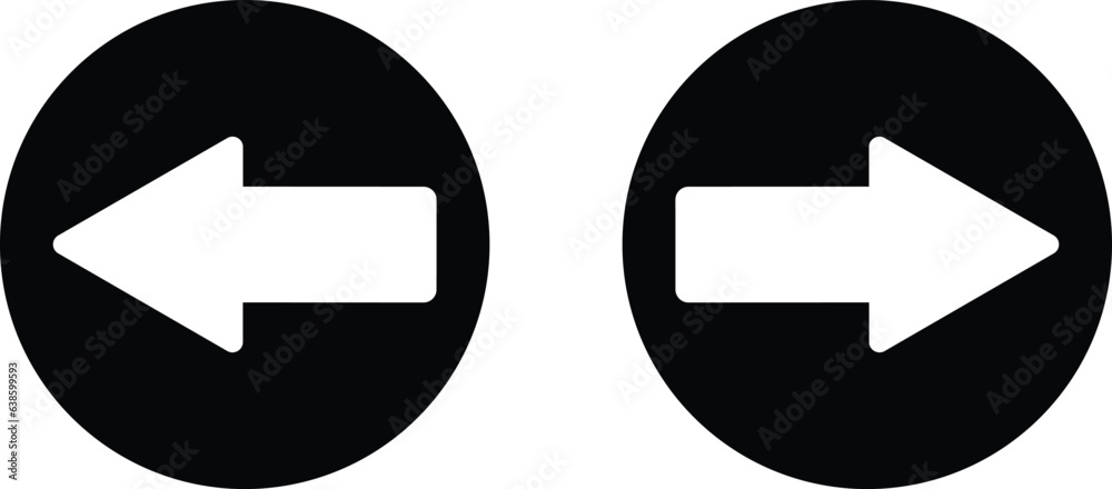 Poster previous and next arrow icon buttons vector isolated on white background