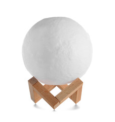 Night light moon lamp on white background