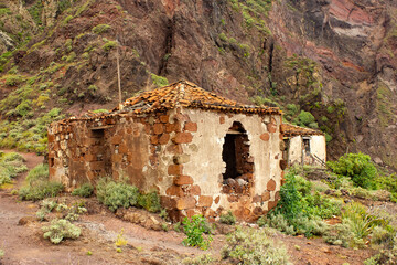 Ruined Abandoned House near Roque Bermejo, Tenerife, Spain
