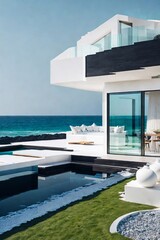 Obraz na płótnie Canvas Modern minimalist style villa concept. AI generated illustration