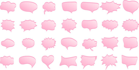 Speech bubbles set on white background. Vector illustration.