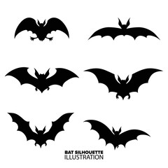 Bat Silhouette Collection Set: Elevate Your Halloween Designs with Eerie Vampire Graphics - Transparent Background, PNG, Vector