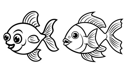 Fish coloring page. outline . clipart