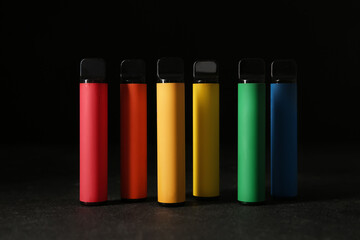 Electronic cigarettes on black background