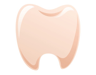 Vector isolated cartoon human chewing tooth.