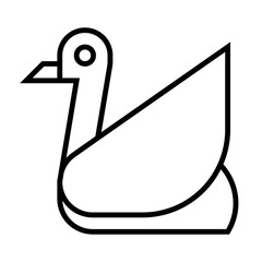 swan icon, sign, symbol in line style