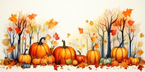 Naklejka na ściany i meble halloween pumpkin on a grass