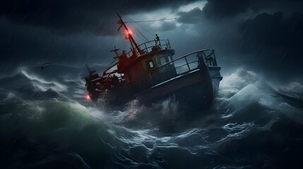 ship in the storm