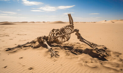 Fototapeta na wymiar Tiergerippe in der Wüste