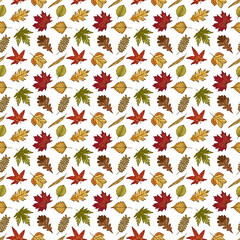 Seamless Fall Leaves Pattern Autumn Background