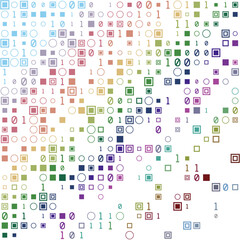 Appealing geometric matrix background in contrast colors. Creative square vector illustration.