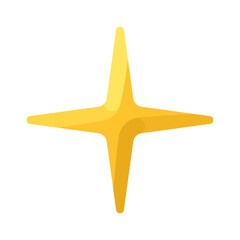 Four end star vector volumetric illustration. Minimalistic star icon isolated