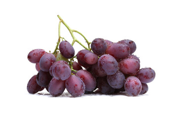 Fresh pink violet grapes bunch on light background.
