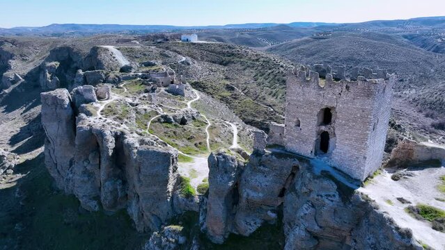 Oreja Castle in the old town of Oreja. Municipality of Ont&iacute;gola. Toledo Province. Castilla la Mancha. Spain. Europe
