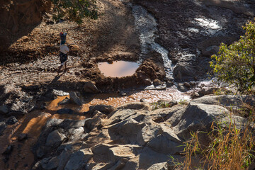 Obraz premium Laundry in the river bed in Madagascar