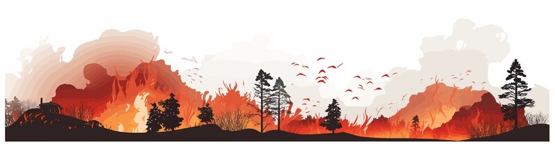 wildfires vector flat minimalistic isolated illustration