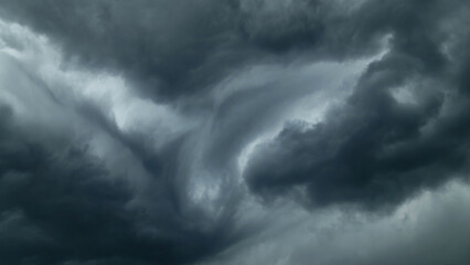 storm sky, dark dramatic clouds during thunderstorm, rain and wind, extreme weather, abstract...
