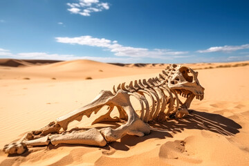 Fototapeta na wymiar Skelett in der Wüste