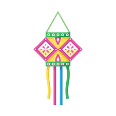 vector diwali cute hanging lamp illustration isolated