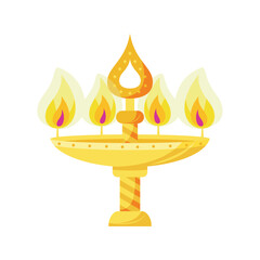 vector diwali cute indian lamp illustration isolated