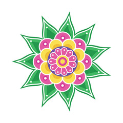 vector diwali cute rangoli mandala illustration isolated