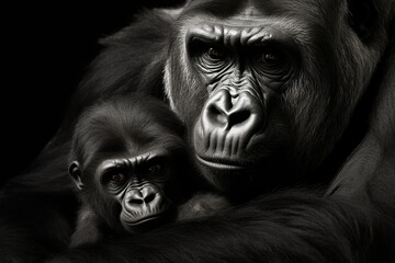 Obraz premium Portrait of gorilla family.