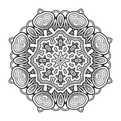 Mandala Art for coloring book. Clean Decorative round ornament. Oriental pattern, Vector illustration Coloring book page. Circular pattern in form of mandala for Henna, Mehndi, tattoo, decoration.