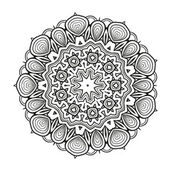 Mandala Art for coloring book. Clean Decorative round ornament. Oriental pattern, Vector illustration Coloring book page. Circular pattern in form of mandala for Henna, Mehndi, tattoo, decoration.