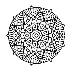 Mandala Art for coloring book. Clean Decorative round ornament. Oriental pattern, Vector illustration Coloring book page. Circular pattern in form of mandala for Henna, Mehndi, tattoo, decoration.