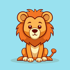 Obraz na płótnie Canvas Lion Symbol – Cute Lion Cartoon