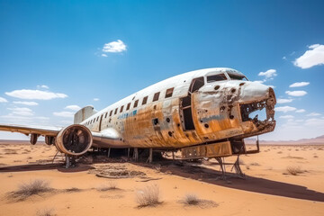 Flugzeugwrack in der Wüste