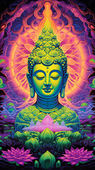 Buda fluorescente colorido 