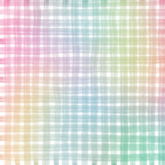 Rainbow Hand Drawn Gingham Check Overlay