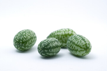 Macro Image of Mini Cucumber Looking like Watermelon