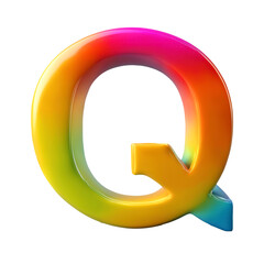 The letter Q in rainbow colors