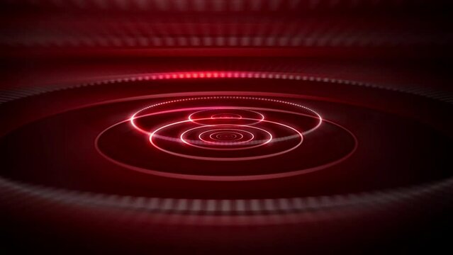 4K colorful signal waves animation in loop. Vibrant and shiny glowing ripples. Hypnotizing spiral circulars radiating outward stock video.  