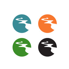 Path or River logo set. Journey and flow converge, offering versatile brand symbolism. Vector illustration.