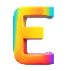 The letter E in rainbow colors