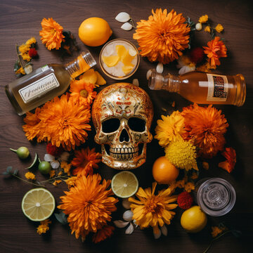 Day of the Dead flatlay cocktail