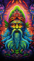 Obraz premium indiano, tapeçaria fluorescente