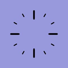 Abstract minimalist clock on blue background