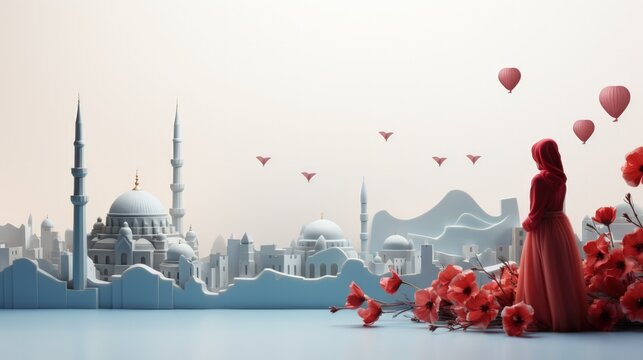 Republic Day in Turkey 29 Ekim National Day of Turkey and the partially recognized Turkish Republic of Northern Cyprus Independence pride flag patriotism. - Powered by Adobe