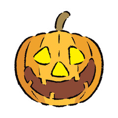ハロウィンの不気味に笑うかぼちゃのイメージイラスト素材