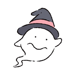 ハロウィンの不気味に笑うおばけのイメージイラスト素材.