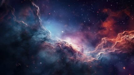 Fototapeta premium Bright nebula in outer space. AI generated.